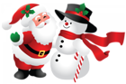 Christmas Santa and Snowman PNG Clipart