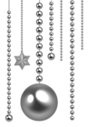 Christmas Silver Beads PNG Clip Art Image