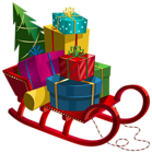 Christmas Sleigh with Gifts PNG Clip-Art Image