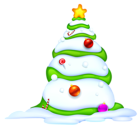 Christmas Snowy Tree PNG Picture