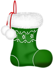 Christmas Stocking Green Transparent Clipart