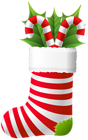 Christmas Stocking with Candy Canes PNG Clip Art