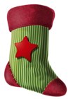Christmas Stocking with Star PNG Clipart Image