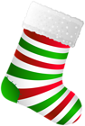 Christmas Striped Stocking PNG Clip Art