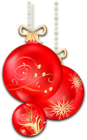 Christmas Transparent Red Ornaments Clipart