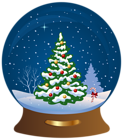 Christmas Tree Snowglobe Transparent PNG Clip Art Image