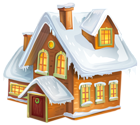 Christmas Winter House Transparent PNG Clip Art Image