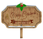 Christmas Wooden Sign Transparent PNG Clip Art Image
