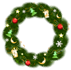 Christmas Wreath with Ornaments Clipart PNG Image