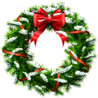 Christmas Wreath with Snow PNG Clip Art