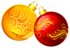 Christmas Yellow Red Ornaments PNG Clipart