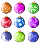 Collection Christmas Balls Ornaments PNG Clipart