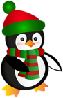 Cute Christmas Penguin Clip Art Image