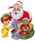 Cute Santa and Kid PNG Clipart