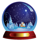 Dark Blue Christmas Snowglobe PNG Clipart