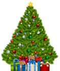 Extra Large Christmas Tree with Gifts PNG Clip Art Image