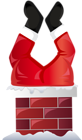 Funny Santa in Chimney Transparent PNG Clip Art