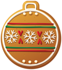 Gingerbread Christmas Ball Ornament PNG Clip-Art Image