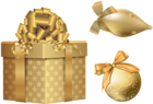 Gold Christmas Elements PNG Clipart