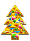 Gold Christmas Mosaic Tree Transparent PNG Clipart