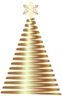 Gold Deco Christmas Tree Clip Art PNG Image