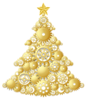 Gold Steampunk Christmas Tree PNG Clipart