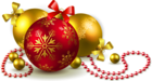Gold and Red Transparent Christmas Balls PNG Clipart