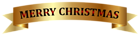 Golden Merry Christmas Banner PNG Clip-Art Image