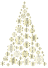 Golden Snowflakes Christmas Tree PNG Image