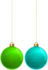 Green Blue Christmas Balls PNG Clipart