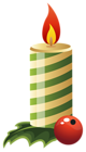 Green Christmas Candle PNG Clipart Image