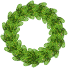 Green Christmas Pine Wreath Clip Art Image