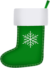 Green Christmas Stocking Clip Art Image