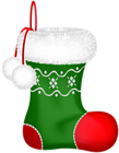 Green Christmas Stocking Transparent Clipart