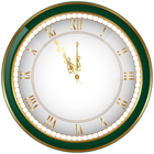 Green New Year Clock PNG Clip-Art Image