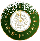 Green New Year Clock PNG Clipart Image