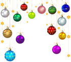 Hanging Christmas Balls Decor PNG Clip Art Image