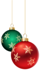 Hanging Christmas Balls Transparent PNG Clip Art Image