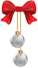 Hanging Christmas Silver Ornaments PNG Clipart Image