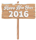 Happy New Year Wooden Sign PNG Clipart Image