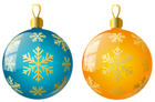 Large Size Transparent Yellow and Blue Christmas Ball Ornaments