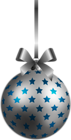 Large Transparent BlueSilver Christmas Ball Ornament PNG Clipart