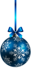 Large Transparent Blue Christmas Ball Ornament PNG Clipart