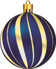 Large Transparent Christmas Gold and Blue Ornament
