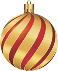 Large Transparent Christmas Gold and Red Ornament