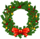 Large Transparent Christmas Wreath PNG Picture