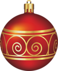 Large Transparent Red and Gold Christmas Ball | Gallery Yopriceville ...