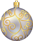 Large Transparent Silver and Gold Christmas Ball