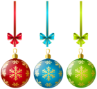 Large Transparent Three Christmas Ball Ornaments Clipart