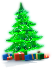 Luminous Christmas Tree with Gifts PNG Clipart